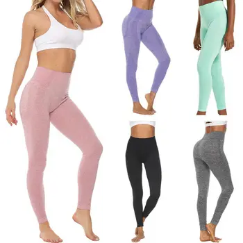 

Women's Sports Pants Fitness Leggings High Waist Solid Leggings Gym Workout Long Leggings