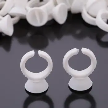 

100Pcs Disposable Glue Ring Pallet Holder for Eyelash Extension Tattoo Pigment