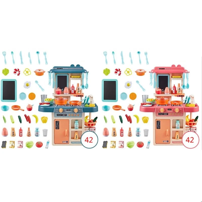  42Pcs/Set Simulation Kitchen Toy Spray Water Dinnerware Children's Toys Cooking Table Set - 4000112653288