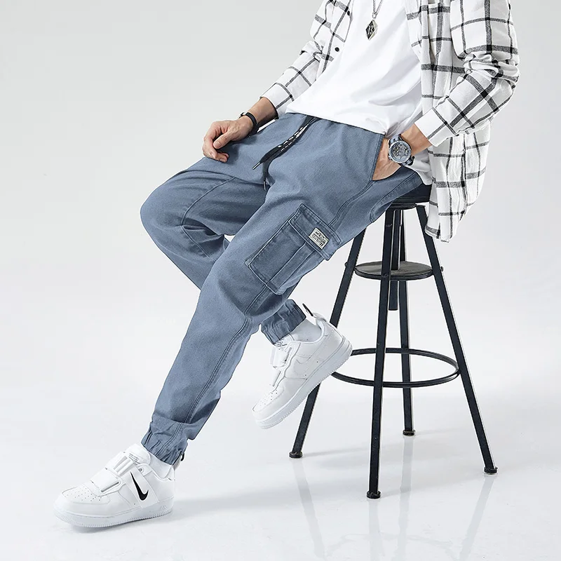 Plus Size Jeans Men Streetwear Joggers Baggy Cargo Pants Men Ankle-length Denim Trousers Plus Size Jeans Men Streetwear Joggers Baggy Cargo Pants Men Ankle-length Denim Trousers