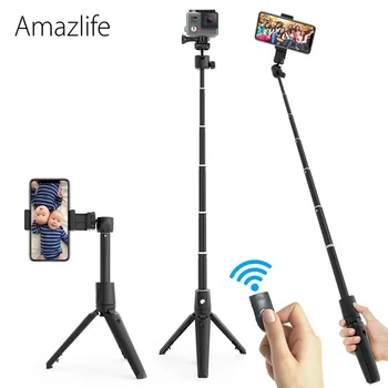

Amazlife K20 Foldable Tripod Selfie Stick Monopod With Bluetooth Remote Shutter For iOS Android Gopro Camera
