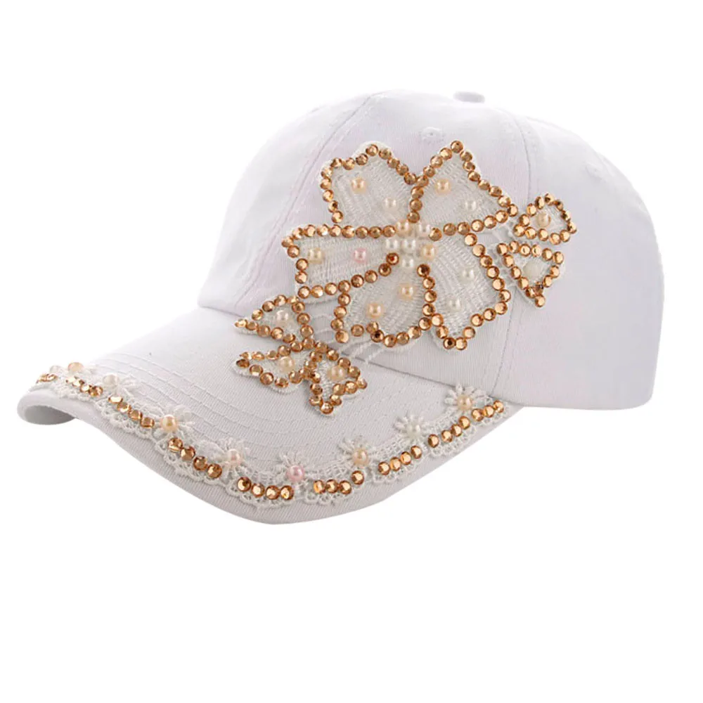 Дизайн красивая бейсболка дешевая Женская и мужская бейсбольная кепка с цветком из денима стразы s Snapback Хип-Хоп плоская кепка YL5