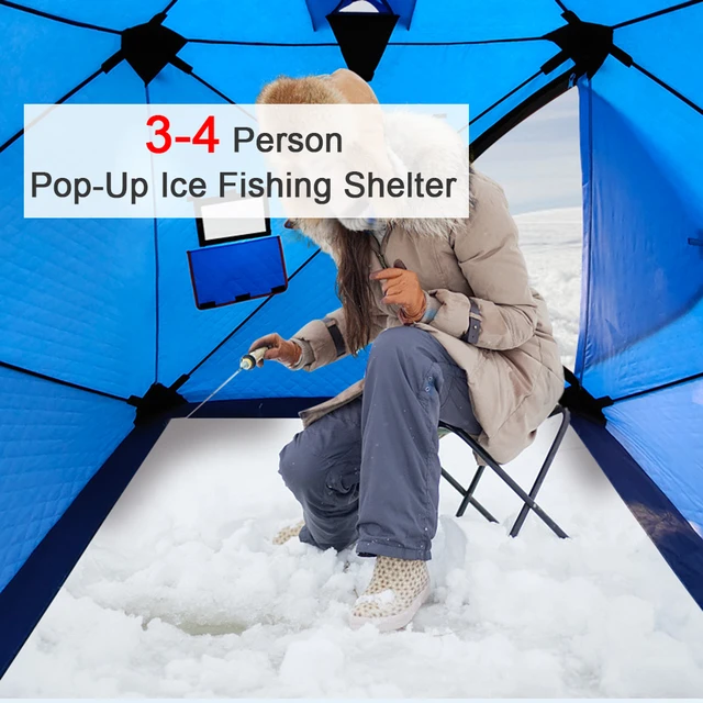 3-4 Person Automatic Outdoor Camping Ice Fishing Tent Winter Warm Tent  Travel Windproof Insulated Shelter Ice Fishing Tents - AliExpress