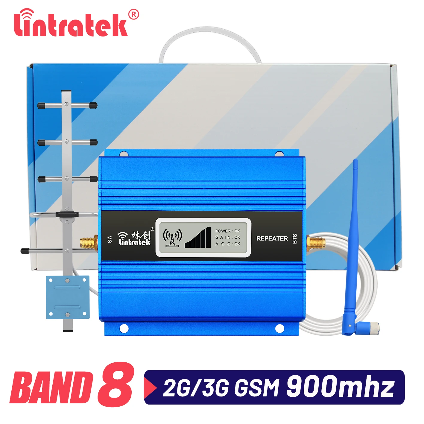 Lintratek 2G 900 Ripetitore Di Segnale Cellulare 900Mhz Gsm Mobile Booster Set 3G Umts Band 8 Amplificatore Russia Per Megafon O Beeline