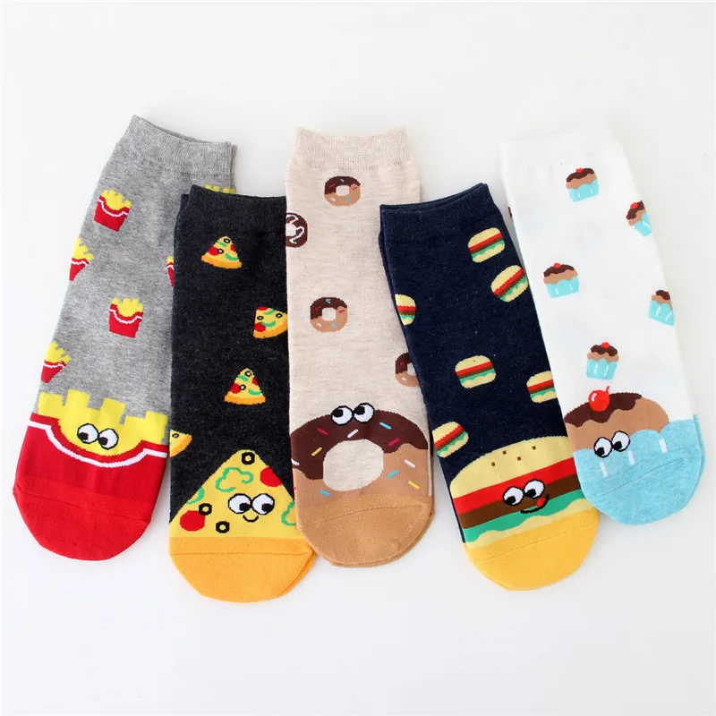 New arrival women's lovely cartoon socks spring autumn-winter funny food sock ladies and woman's art cotton socks
