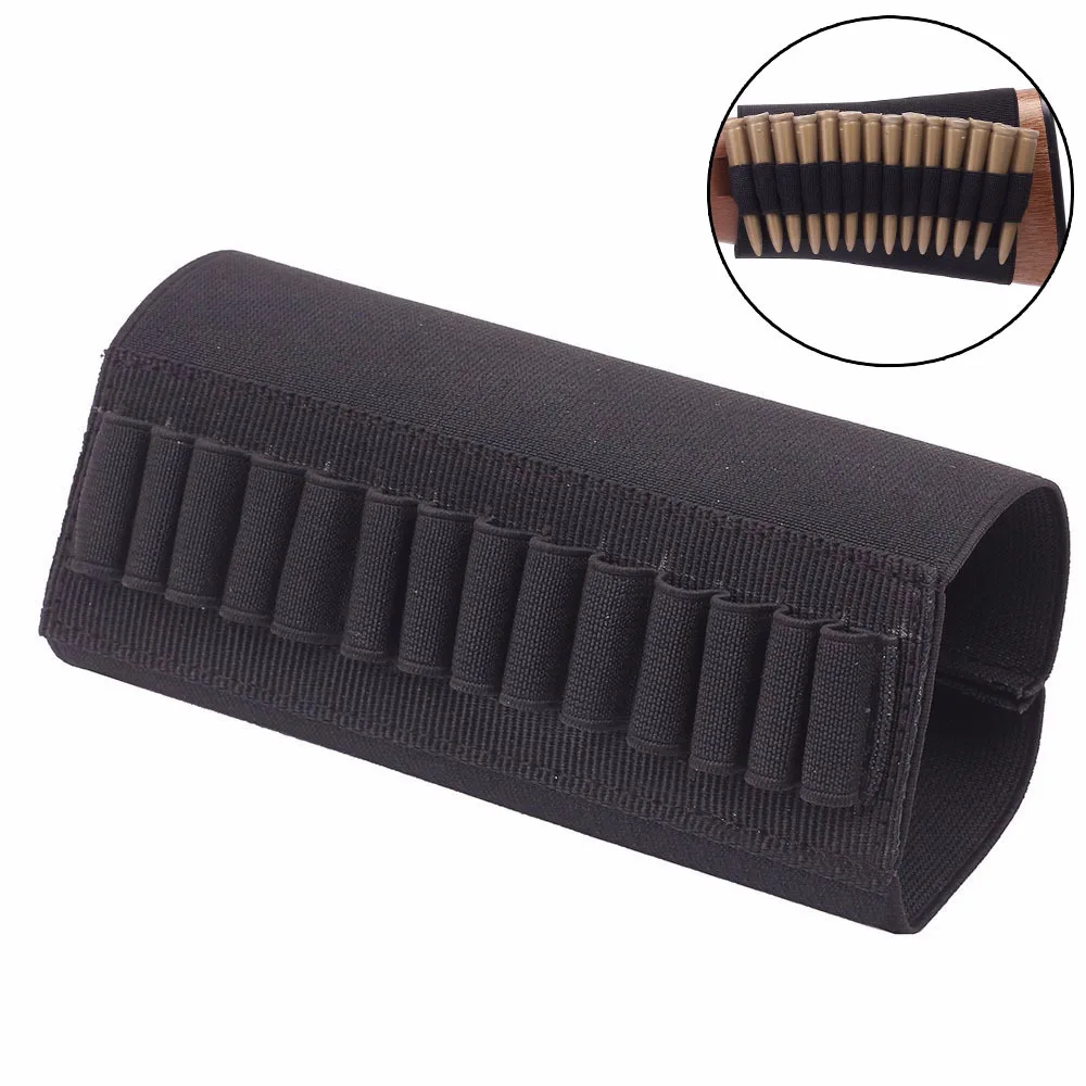 

Tactical Military 14 Rounds Shells Holder Gun Pouch 600D Nylon Magazine Case Elastic Ammo Holder Rifle Bullet Hunting Accessory