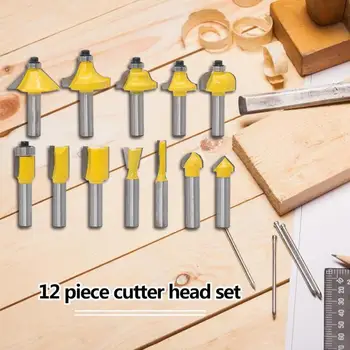 

12pcs 8mm Shank Trimmer Ceaning Flush Trim Wood Router Bit Straight End Milll Tungsten Milling Cutters For Wood Woodworking Tool