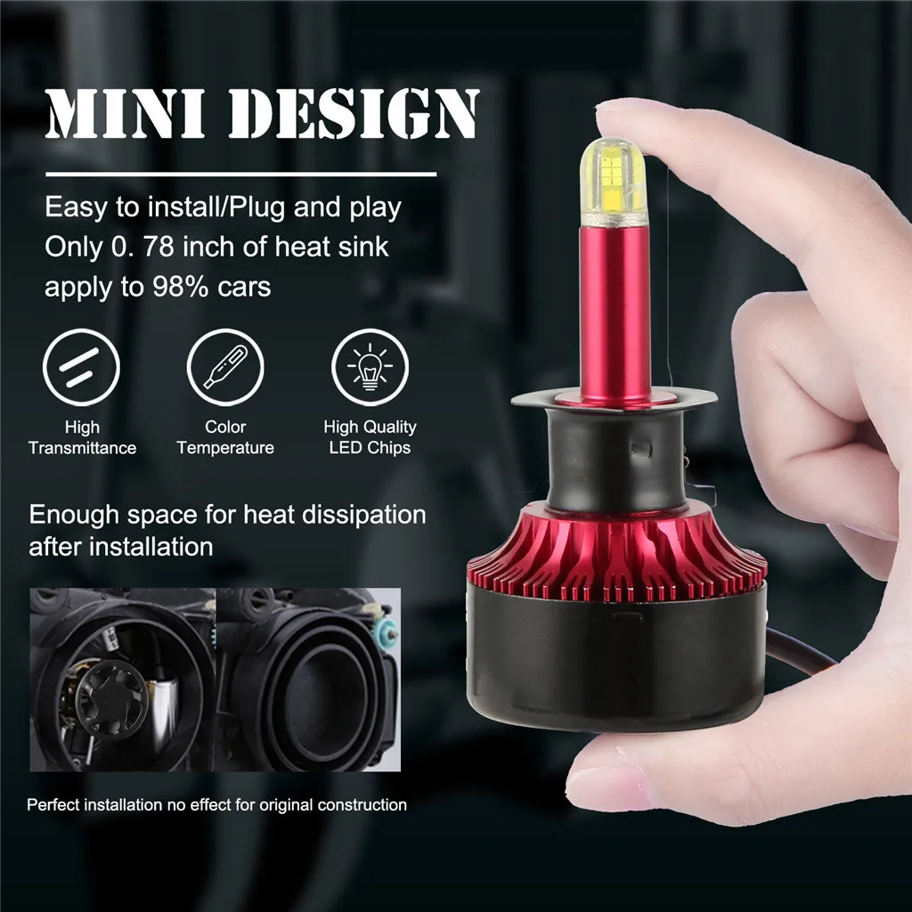 Автомобильные аксессуары 8-по бокам 3D H1 светодиодный фар Conversion Kit 120 Вт 18000LM высокое Мощность 6000K H1 светодиодный лампы для автомобилей