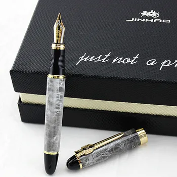 

Hot JINHAO Iridium Metal Fountain Pen gift Box luxury school Office Stationery luxury Writing Cute pens gift