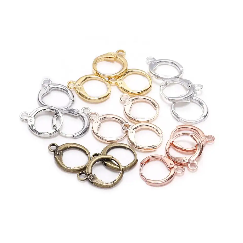 50pcs/lot Gold Silver French Lever Earring Hooks Wire Settings