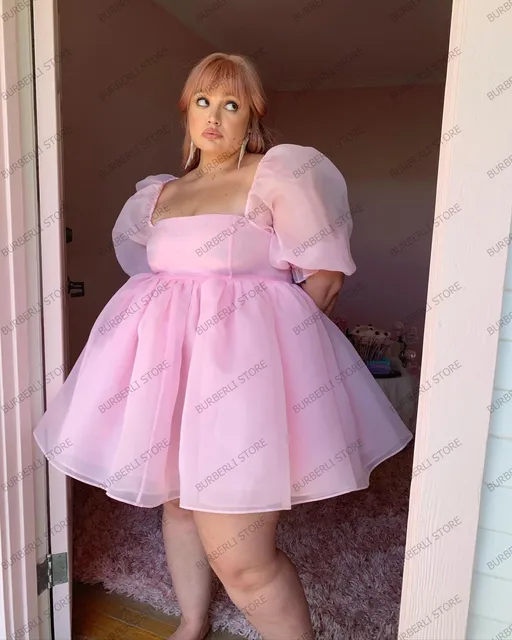 Sweet Pink Tulle Mini Dresses Women 