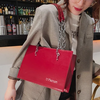 

Elegant Female Large Tote Bag 2020 Fashion Quality Leather Women's Designer Handbag High capacity Chain Shoulder Messenger bag