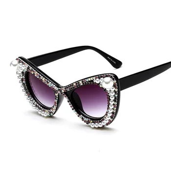 

2019 Fashion Sunglasses Women Cat Eye Sunglasses Luxury Diamond Cute Sun Glasses for Ladies Vintage Shades Gafas De Sol Feminino