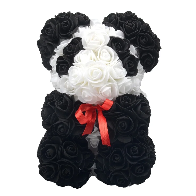 25 см, дропшиппинг, розовый Мишка, пенопласт, мишка, роза, цветок, подружка, День Святого Валентина, подарок на день рождения, украшение для вечеринки - Цвет: 25cm panda