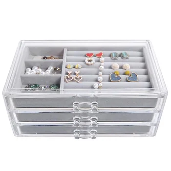 

Jewelry Tray with Storage Box Organizer Ring Earring Necklace Pendants Tray Jewelry Display Stand Box