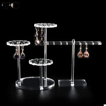

Clear Acrylic Earring Display Stand Stud Metal Multi-storey Jewelry Counter Storage Display Props Earring Holder