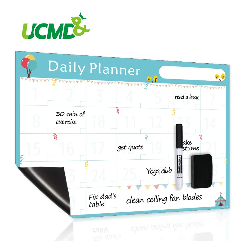 

42x30cm Magnetic Grocery List Erasable Calendar Whiteboard Writing Message Boards Monthly Planner Fridge Magnet for Refrigerator