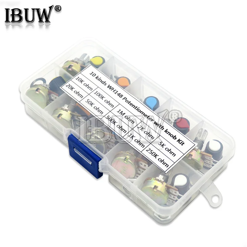 Potentiometer Kit B1K-1M 15mm Linear Rotary
