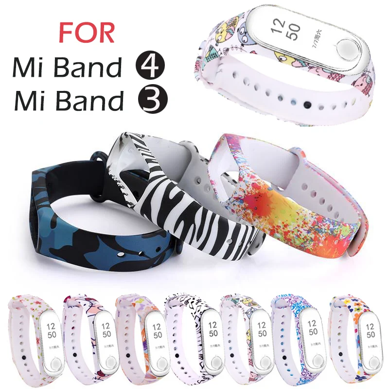 Цветной Xiaomi mi браслет 4 3 ремешок сменный Браслет для Xiaomi mi Band 4 3 силиконовый браслет correa mi 3 ремень Различные цветы