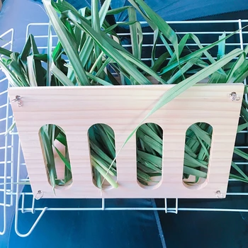 

Pet Rabbit Hay Feeder Grass Holder Food Bowl Container Wooden Rack Straw Frame for Hamster Chinchillas