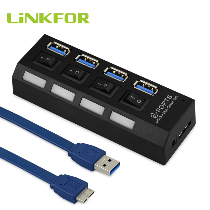 4-портовый концентратор LiNKFOR USB 3 0 высокоскоростной кабель с переключателем для