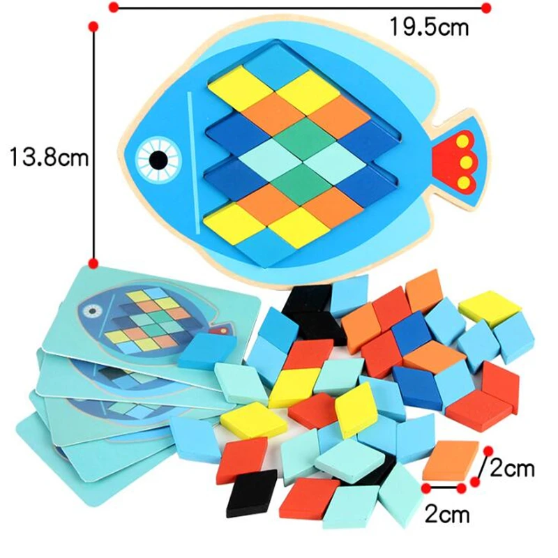 Мультяшные развивающие животные деревянные игрушки Пазлы Детские