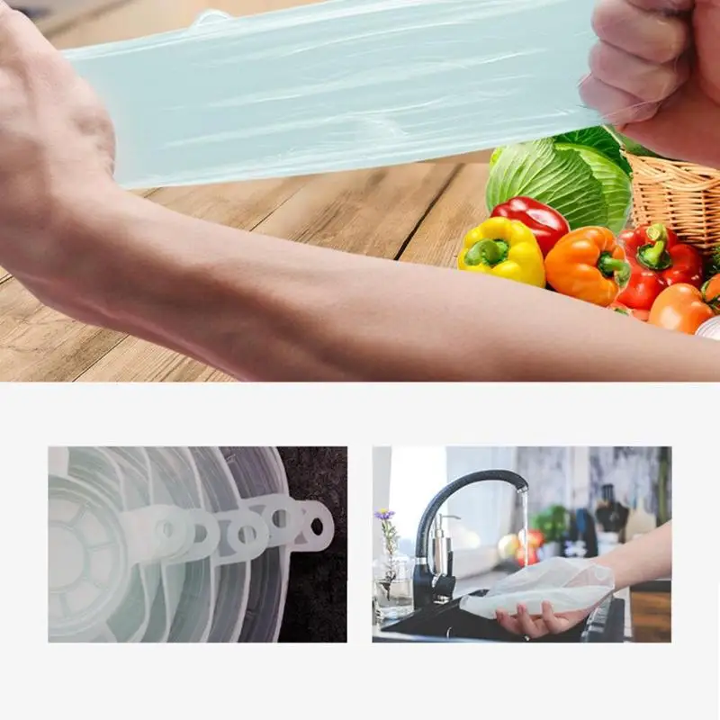 Многоразовая силиконовая всасывающая крышка для кастрюли растягивающаяся