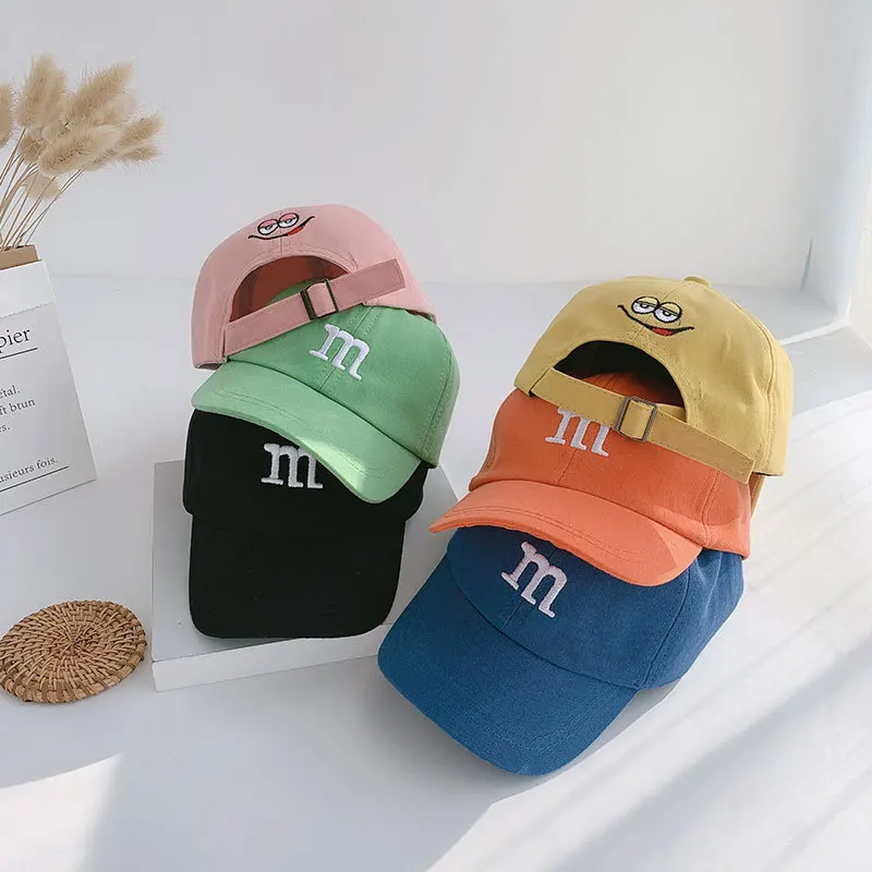 Casual Kids Cotton Adjustable Baseball Cap Boys Spring Summer Baby Sunshade Hat M Letter Embroidered Toddler Hat кепка 아기모자