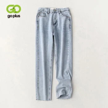 

GOPLUS Jeans Woman High Waist Mom Jeans Korean Straight Pants Ankle-Length Denim Trousers Roupas Feminina Mesclilla Mujer C9847