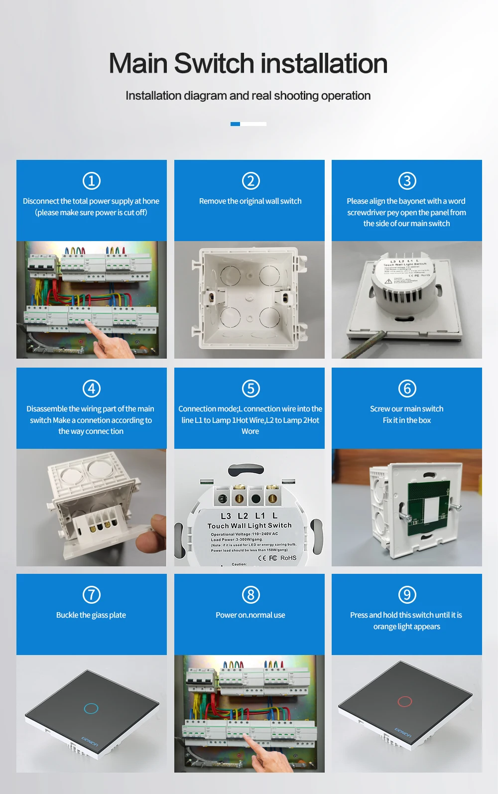 da ue cristal temperado painel vidro 1