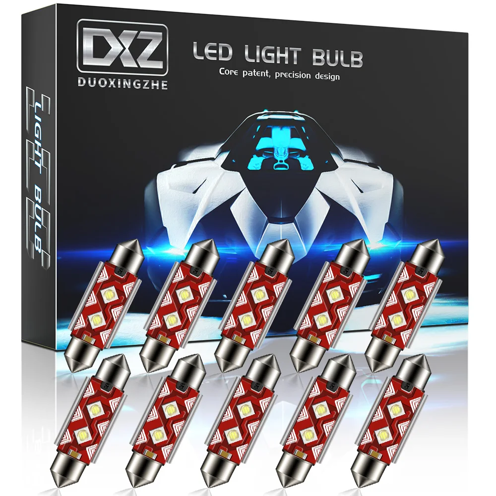 

DXZ 10Pcs C5W C10W LED Bulbs Canbus Festoon-36MM 3535 NO ERROR Car Interior Dome Map Light Reading Lights 12V 6W Universal
