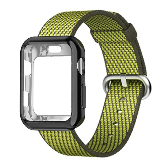 Чехол+ ремешок для apple watch band тканый нейлон apple watch 4 3 band 44 мм/40 мм iwatch band 42 мм/38 мм correa браслет аксессуары для часов - Цвет ремешка: 33