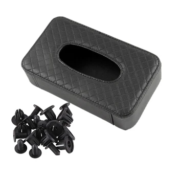 

10 Pcs Splash Guard Panel Mounting Trim Clip Rivets Fastener Push-Type & 1 Pcs Car Tissue Box Leather Car Tissue Box