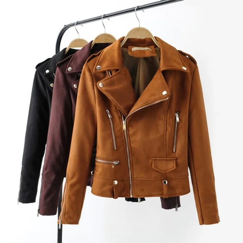 New Best-selling Autumn Suede Leather Jacket Women Clothing Slim Short Jacket Female Temperamen Elegant Fashion Coat Women Coat