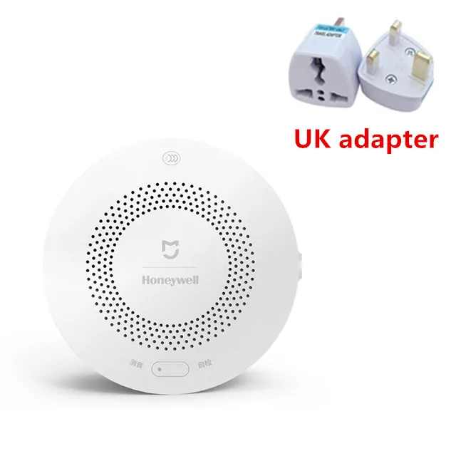 Xiaomi Mi jia умный газовый сигнализатор дистанционного управления с Xiaomi Mi воротами 2 Smart Home Guard Set визуальный сигнал тревоги - Цвет: add UK adapter