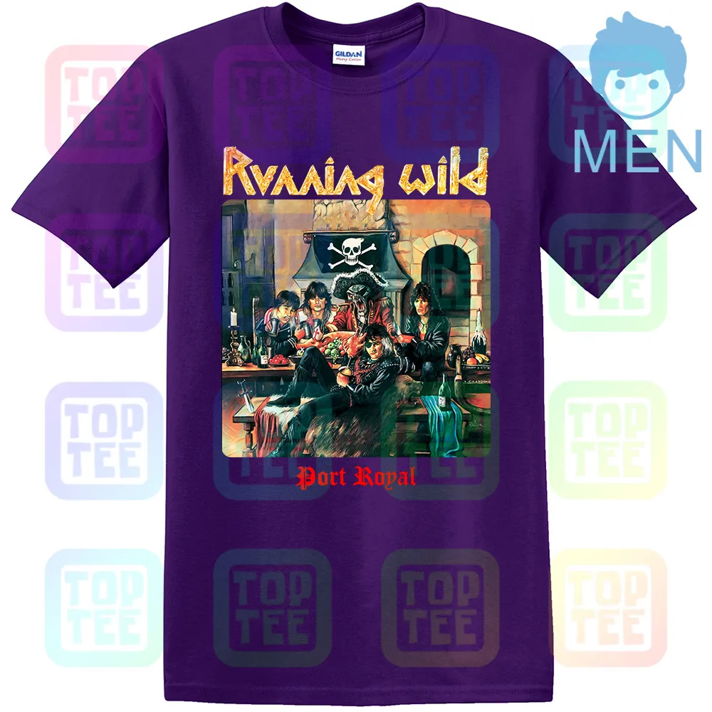 Фиолетовый Новая Черная футболка RUNNING WILD PORT ROYAL X-WILD GRAVE DIGGER RAGE hellowen - Цвет: Фиолетовый