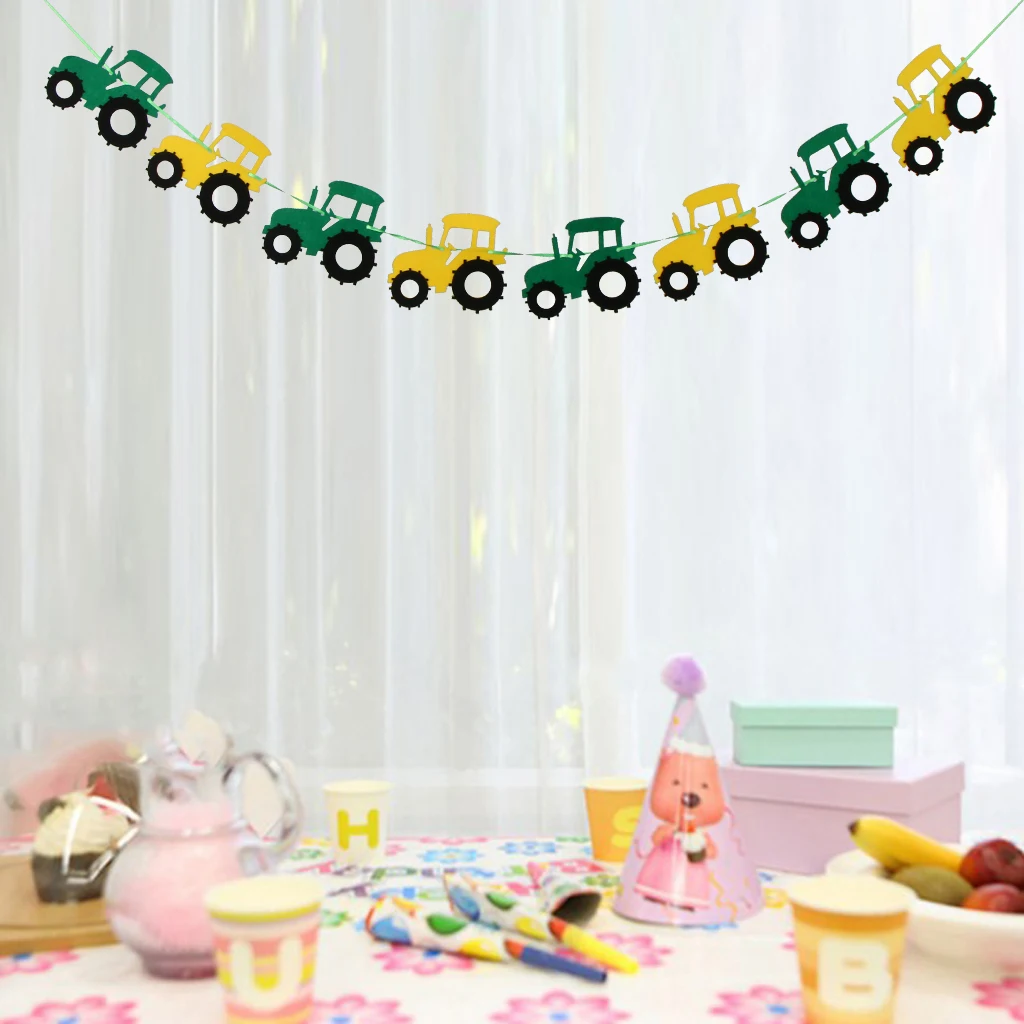 Tractor Garland Banner Tractor/Farm Kids Birthday Party Supplies