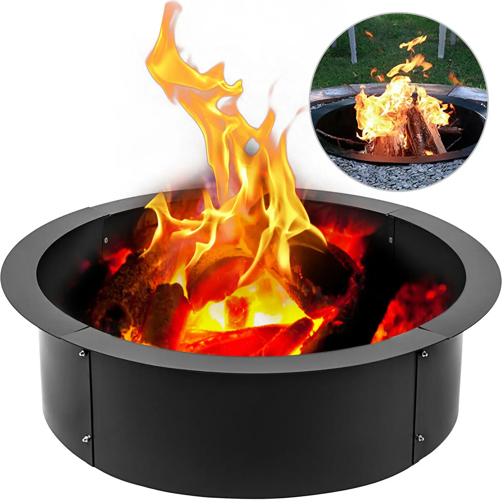 

42" Diameter Steel Fire Pit Liner Ring Heavy Duty In-Ground