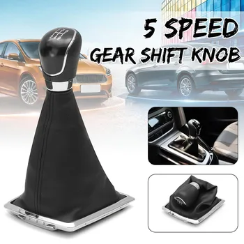 

5 Speed Manual Gear Shift Knob Gaiter Boot Cover Shifter Handle Lever For Ford/Focus 2005-2008 2010-2012