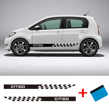 

2 PCS Car Vinyl Side Stripes Stickers Auto Graphics Decals For Skoda Citigo