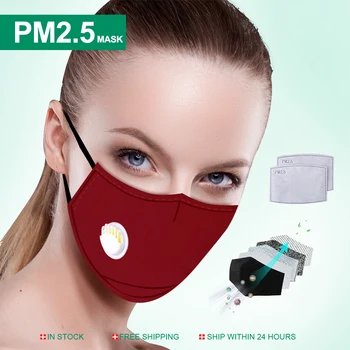 

Fashion Cotton Face Mask Respirator Washable Reusable Mouth Masks + 2Pcs Activated Carbon Filter PM2.5 for Men Women