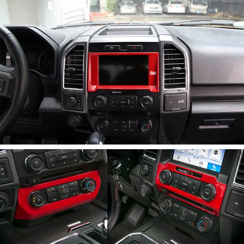 4 шт./компл. внутренняя отделка автомобиля аксессуары для Ford F150+ gps кондиционер объем аварийного света Панель рамка автомобиля Стайлинг