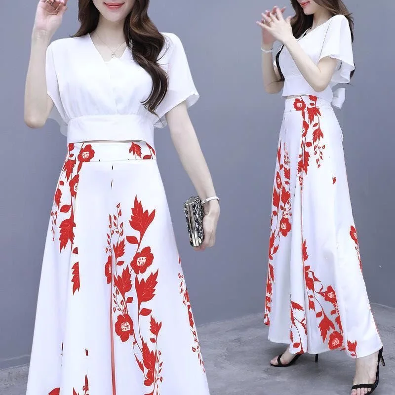 Hong Kong style retro temperament sexy Hepburn style two-piece suit Office Lady  Button Fly  Knee-Length  Polyester