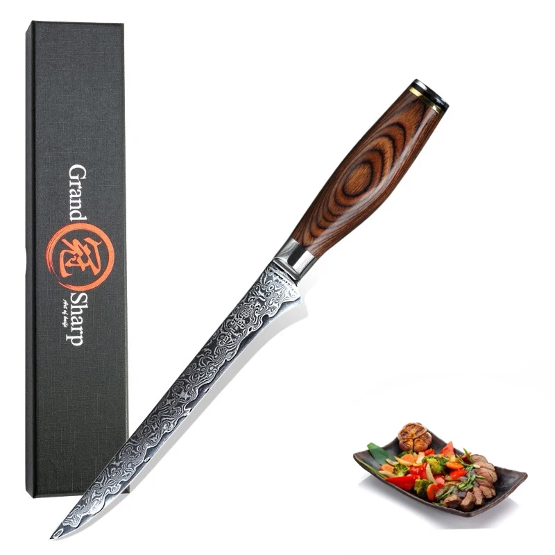 

GRANDSHARP, 6 дюймов, 67 слоев, японские кухонные ножи шеф-повара из дамасской нержавеющей стали vg10, инструменты для приготовления пищи, ручка Pakka