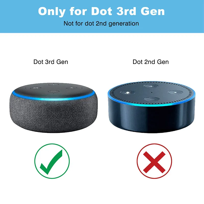 LINGYOU Wall Mount For  Echo Dot 3rd Gen Table Stand For Alexa Echo  Dot 3 Smart Speaker With Screwless Cable Management