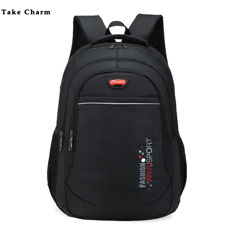 Мужской Большой Вместительный рюкзак с светоотражающими полосками, деловой рюкзак для путешествий, Женский легкий рюкзак для ноутбука, школьная сумка черного цвета