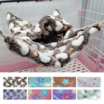 

Winter Warm Hanging Nest Sleeping Bed Pet Hammock Pet Bed Double-layer Plush Soft Small Pets Hamster Squirrel Chinchilla Houses