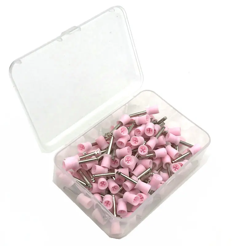 Розовая зубная резиновая чашка для полировки зубов полировальная щетка