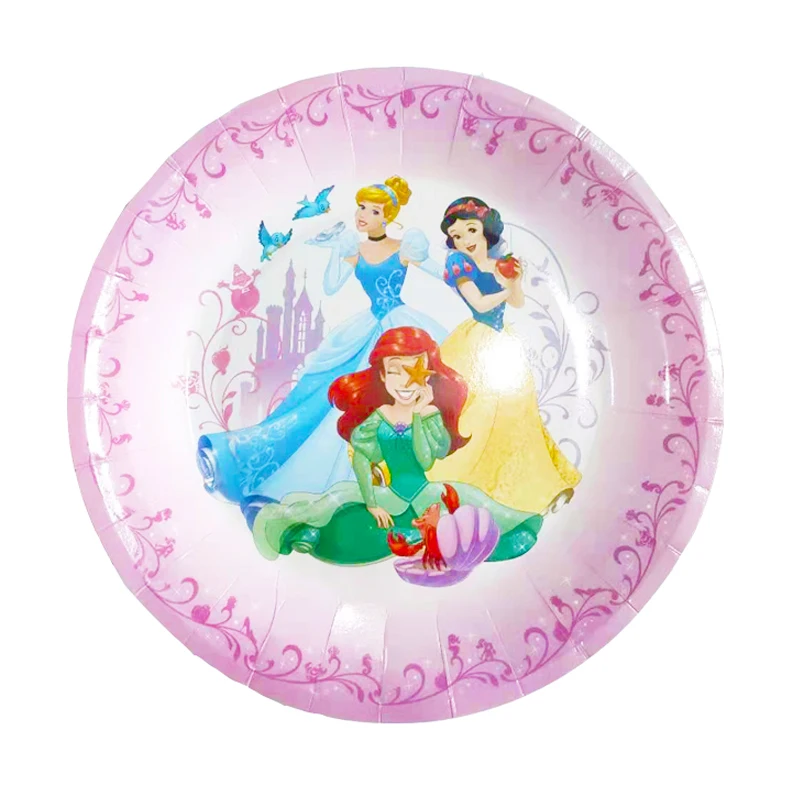 Tangled Rapunzel Belle Disney Princess Theme Party Disposable Cup Plate Tablecloth Tableware Set Birthday Party Decorations 