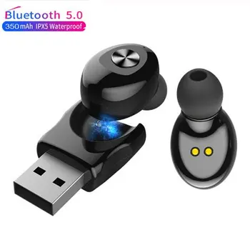 

XG12 Bluetooth 5.0 Earphone Stereo Wireless Earbud HIFI Sound Sport Earpiece Mini Handsfree Call Headset with Mic For All Phone